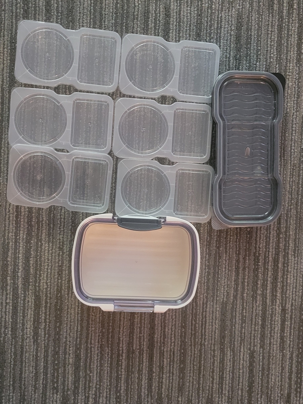 Plastic Food Storage Container Set - Clear and Gray
